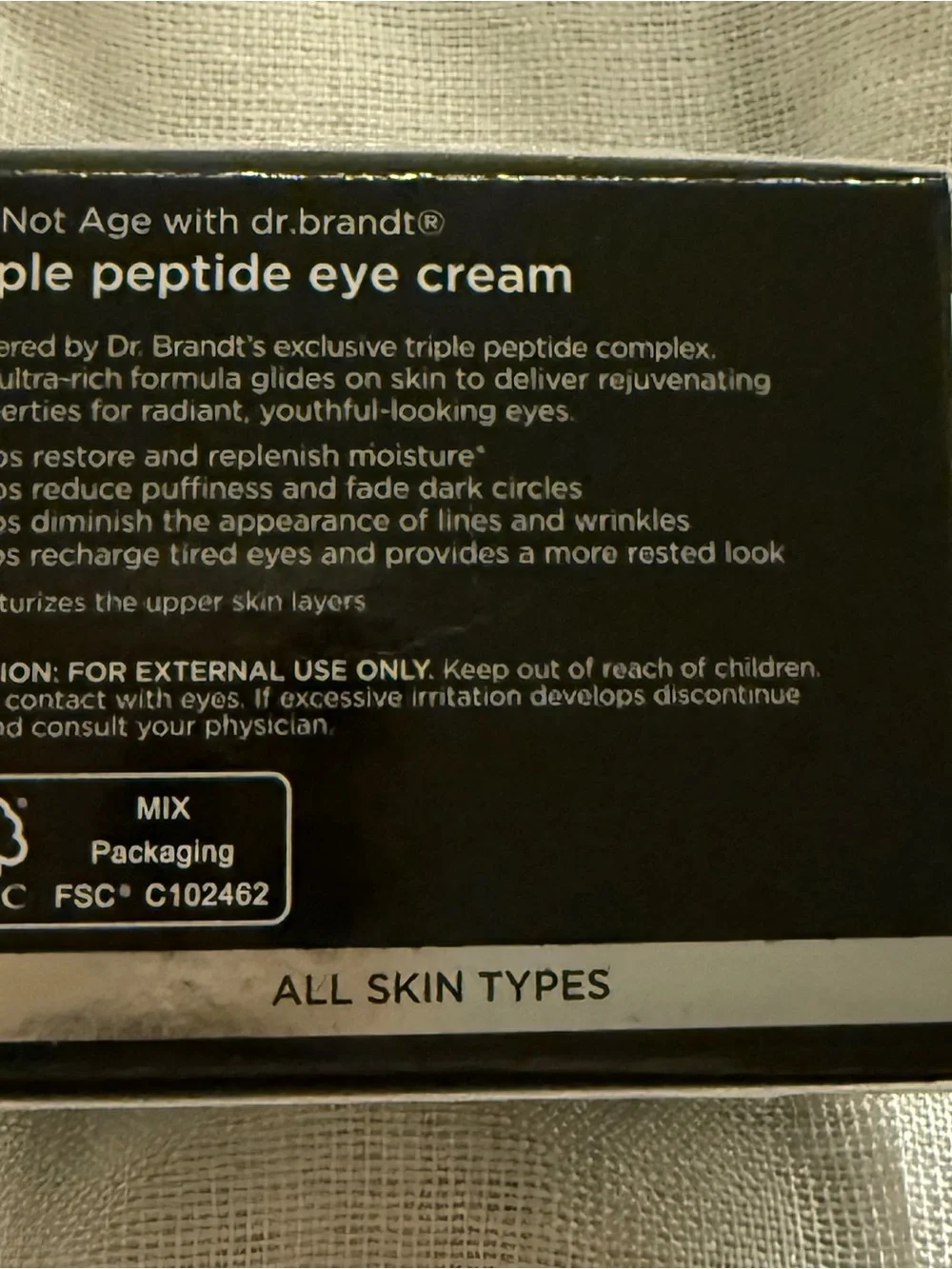 Dr. Brandt Do Not Age Triple Peptide Eye Cream 0.5 oz NIB Anti-Aging